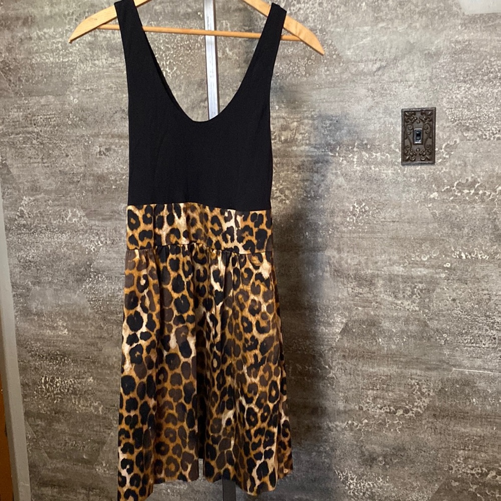 Express size 2 cheetah skirt with pockets tank dress